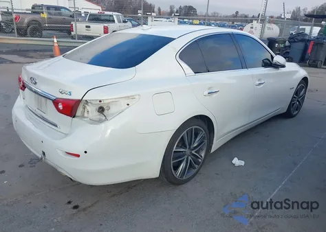 2014 Infiniti Q50 Hybrid Sport из США, поврежденный, VIN JN1AV7AR9EM701621
